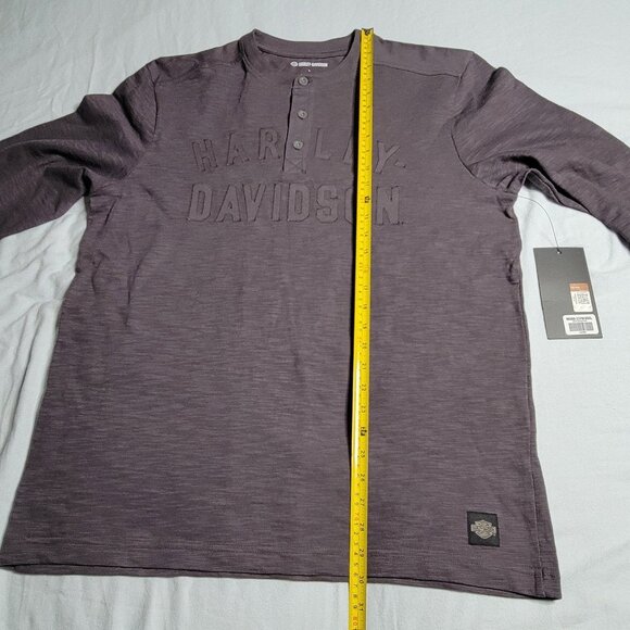 Harley Davidson - Men's Rally Racer Henley - Blackened Pearl Size Large - Picture 10 of 12